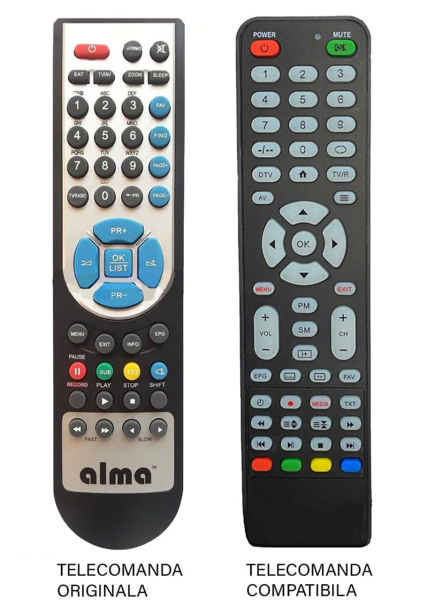 Telecomanda compatibila pentru receptor Alma HD S-2000, HD S-2100, HD S-2200