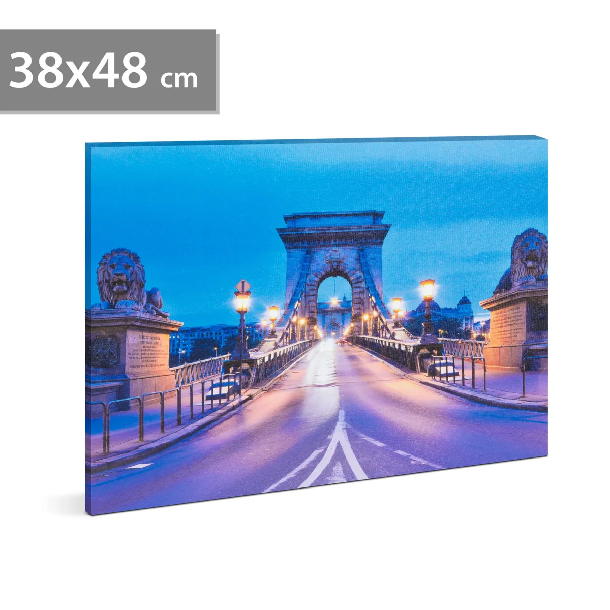 ablou LED Podul Lanturilor 48 x 38 cm, decor perete cu lumina alb cald, baterii 2 x AA