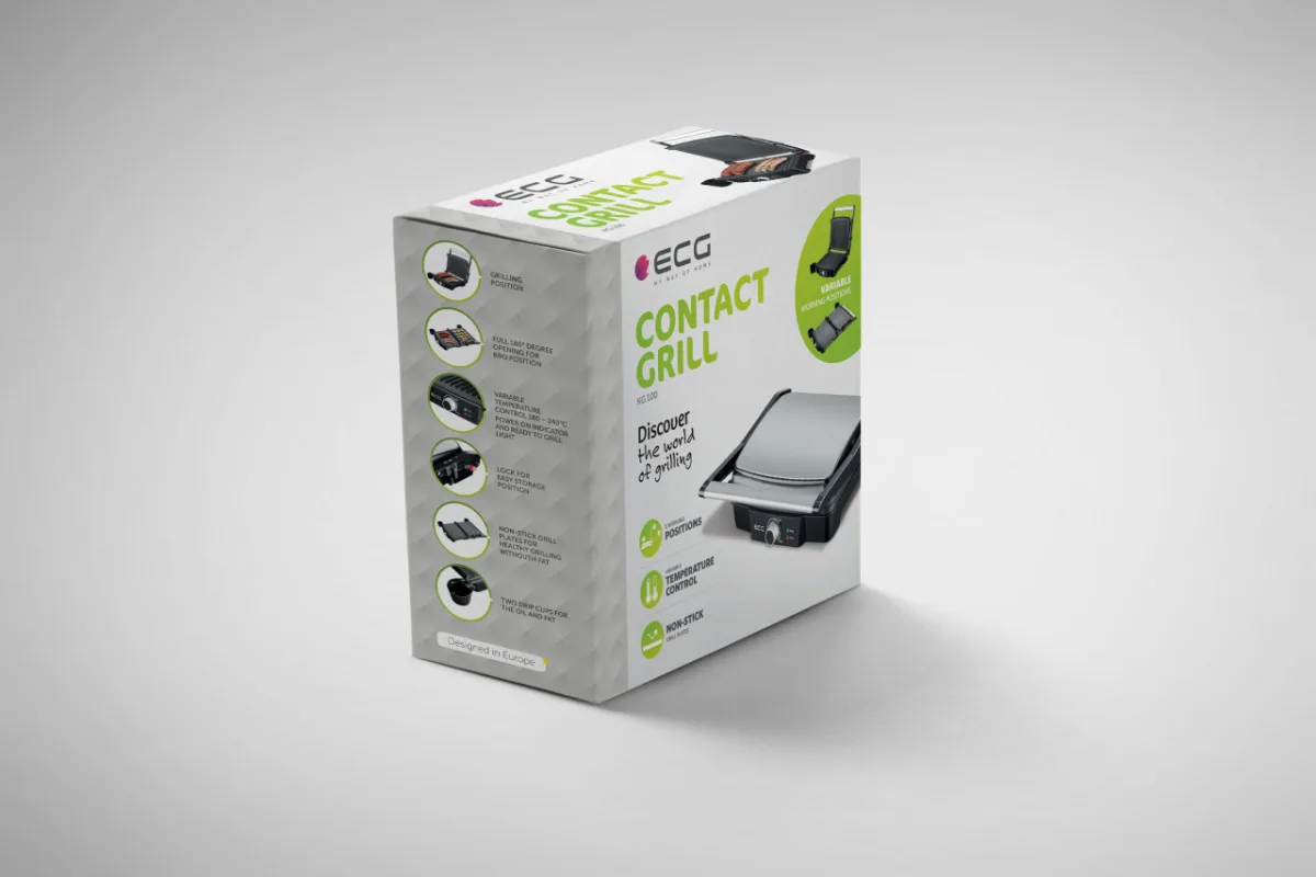 Grill electric ECG KG 100, 2000 W, 3 tipuri de gatire, deschidere 180º - imagine 11