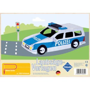 Pebaro 358S, Sablon din lemn, masina de politie, pentru traforaj, dimensiunea A4