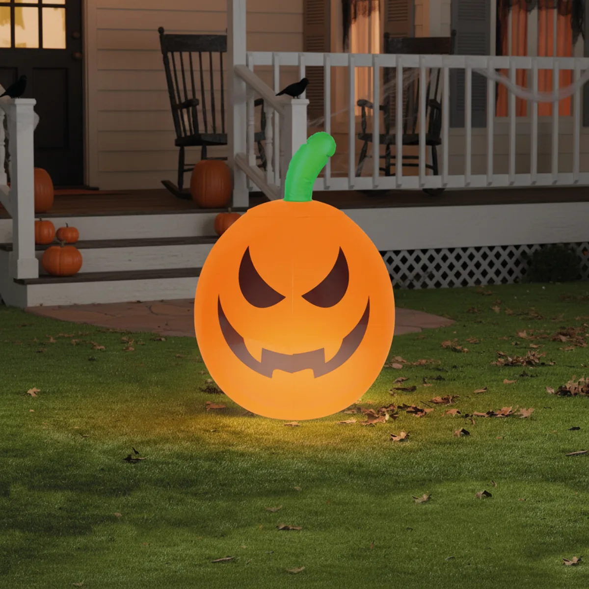 Dovleac Halloween, gonflabil, LED RGB, 40cm, cu telecomanda IP44