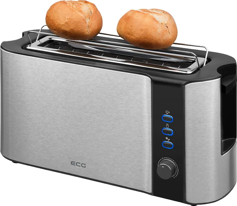 Prajitor de paine ECG ST 10630 inox , 1000 W, 2 felii, 6 niveluri rumenire - imagine 9