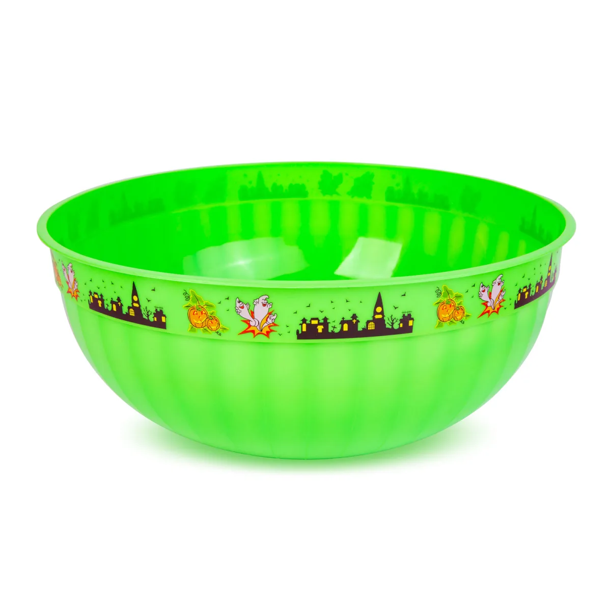 Bol servire Halloween verde, plastic, 30x12 cm - imagine 3
