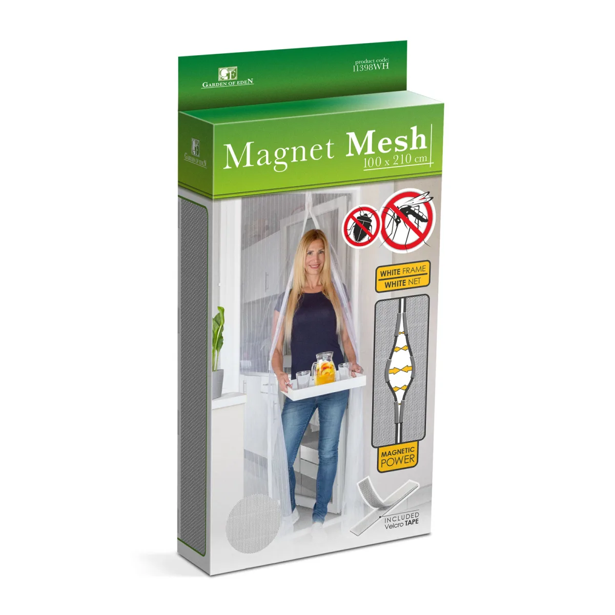 Plasa magnetica anti tantari pentru usa, 100x210 cm, alb, plasa insecte, rezistenta UV - imagine 5