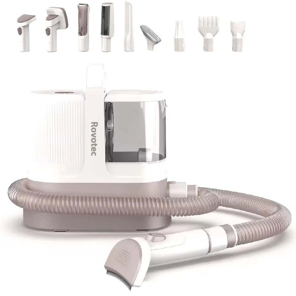 Masina De Tuns Animale cu Aspirare 9 in 1 Rovotec AllClean, Functie uscator, Caini, Pisici, Functie uscare, Aspirator animale si textile, 3 setari de aspirare