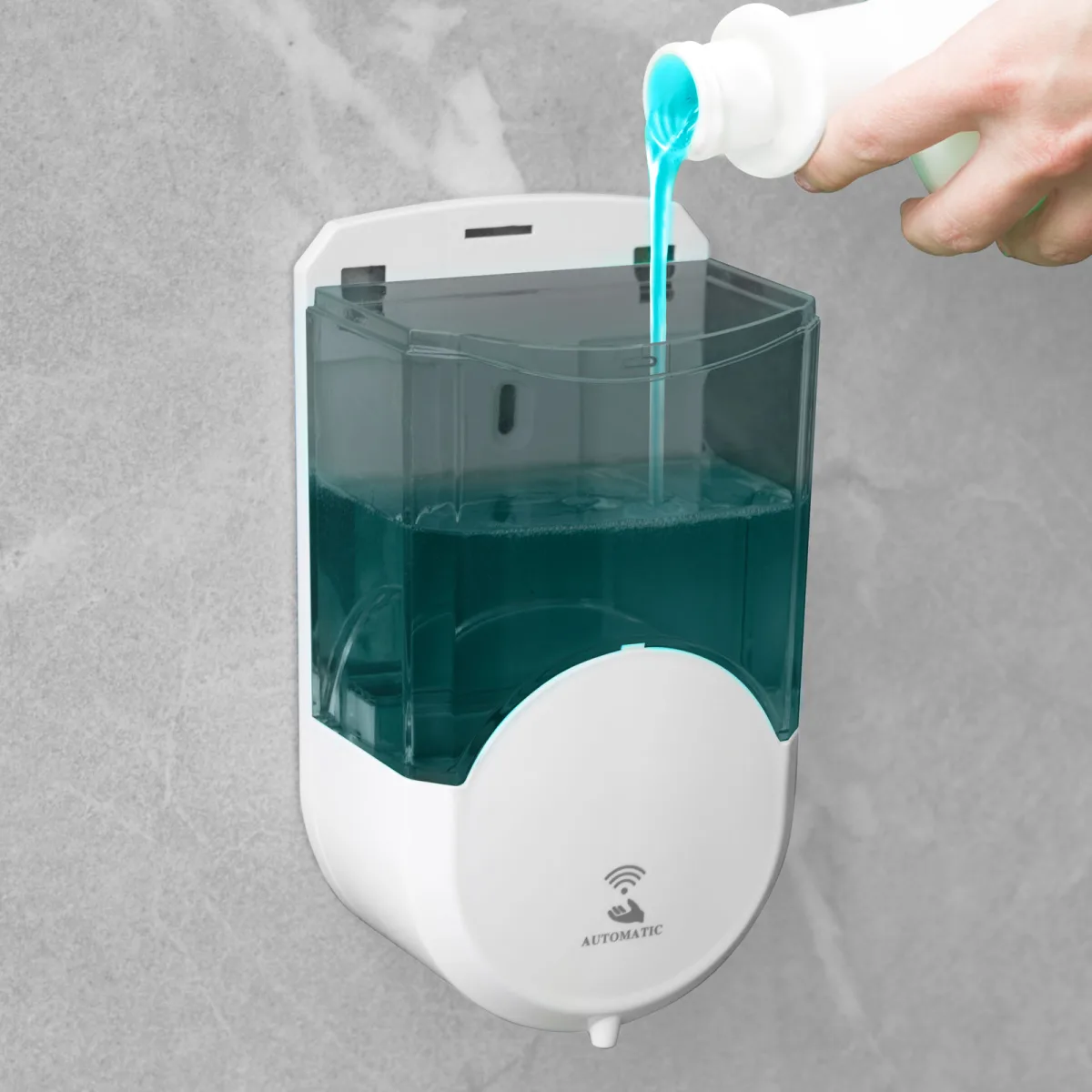 Dozator sapun automat 600ml, senzor, montaj perete, fara contact, fumuriu - imagine 4