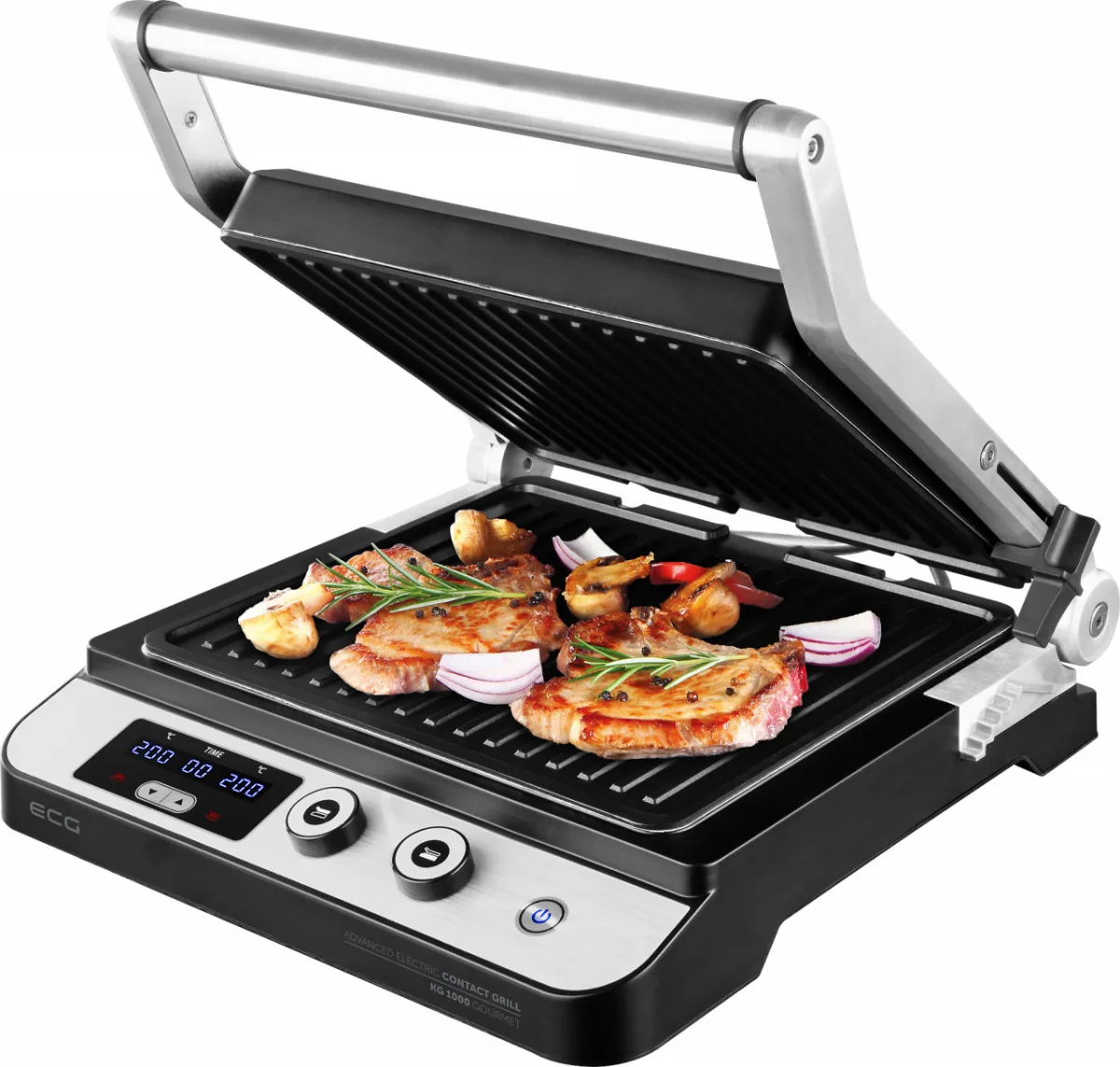 Contact grill ECG KG 1000 Gourmet, 1650–2000 W, 2 termostate independente - imagine 11