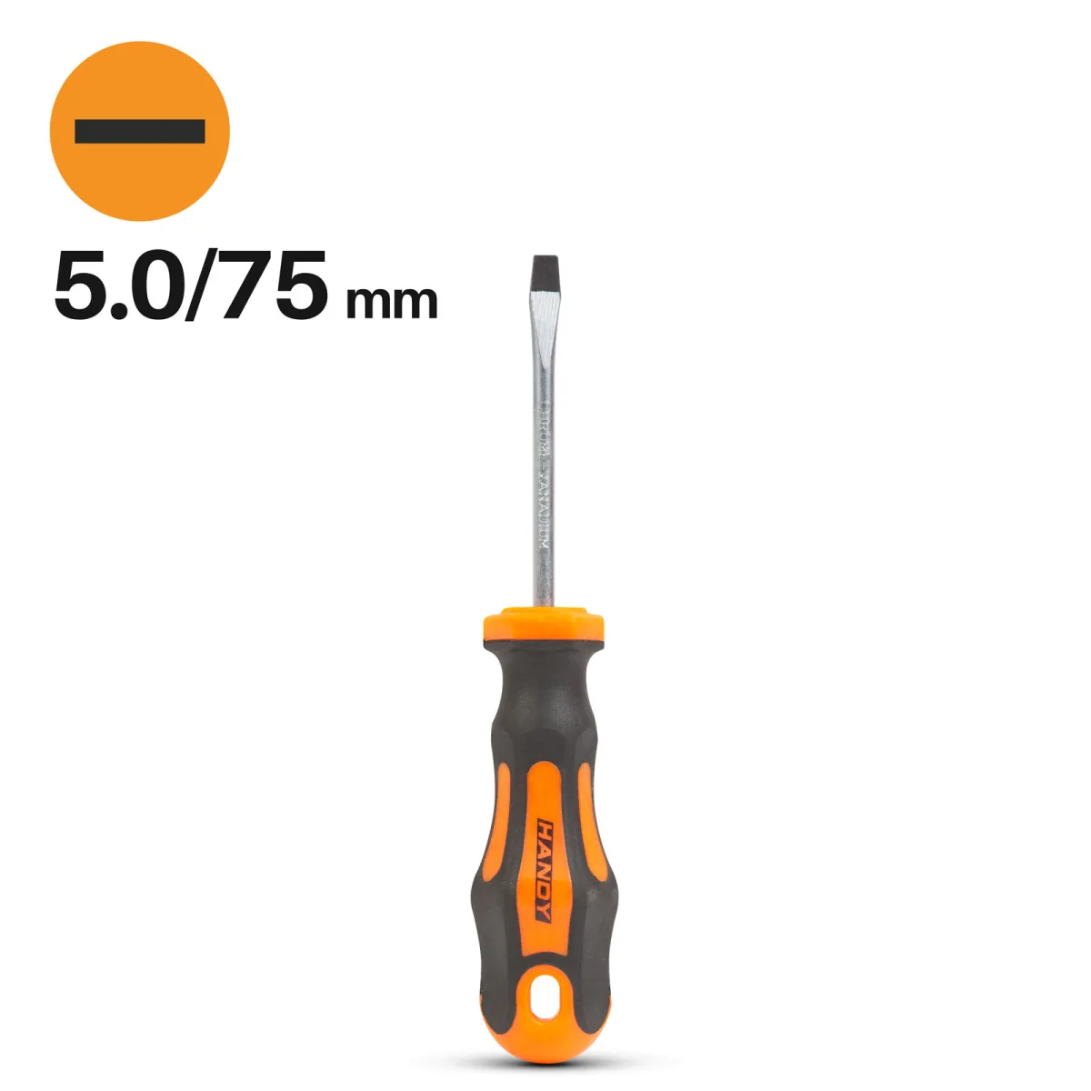 Surubelnita Dreapta 5 mm, Lama Crom Vanadiu 75 mm, Maner Ergonomic Antiderapant