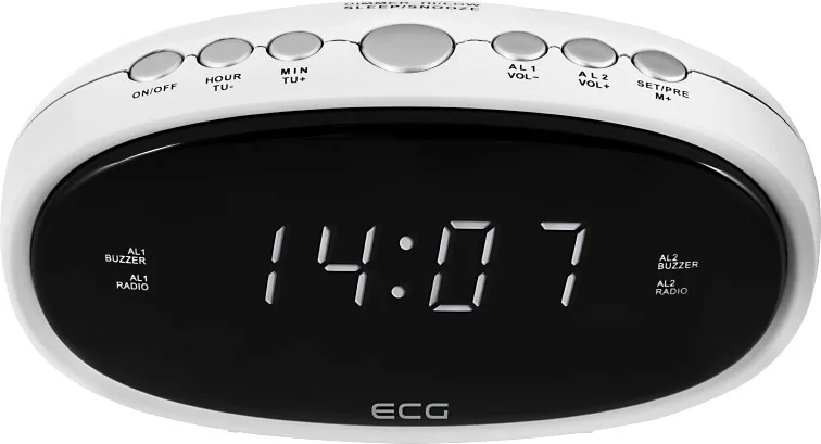 Radio cu ceas ECG RB 010 alb, FM, Digital, memorie 10 posturi, alarma dubla - imagine 4