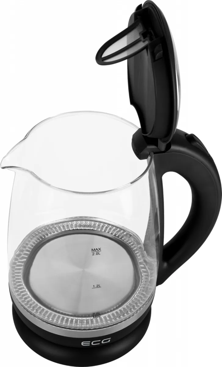 Cana electrica fierbator din sticla ECG RK 2080 Glass, 2 L, 2200 W, lumina albastra de fundal - imagine 7
