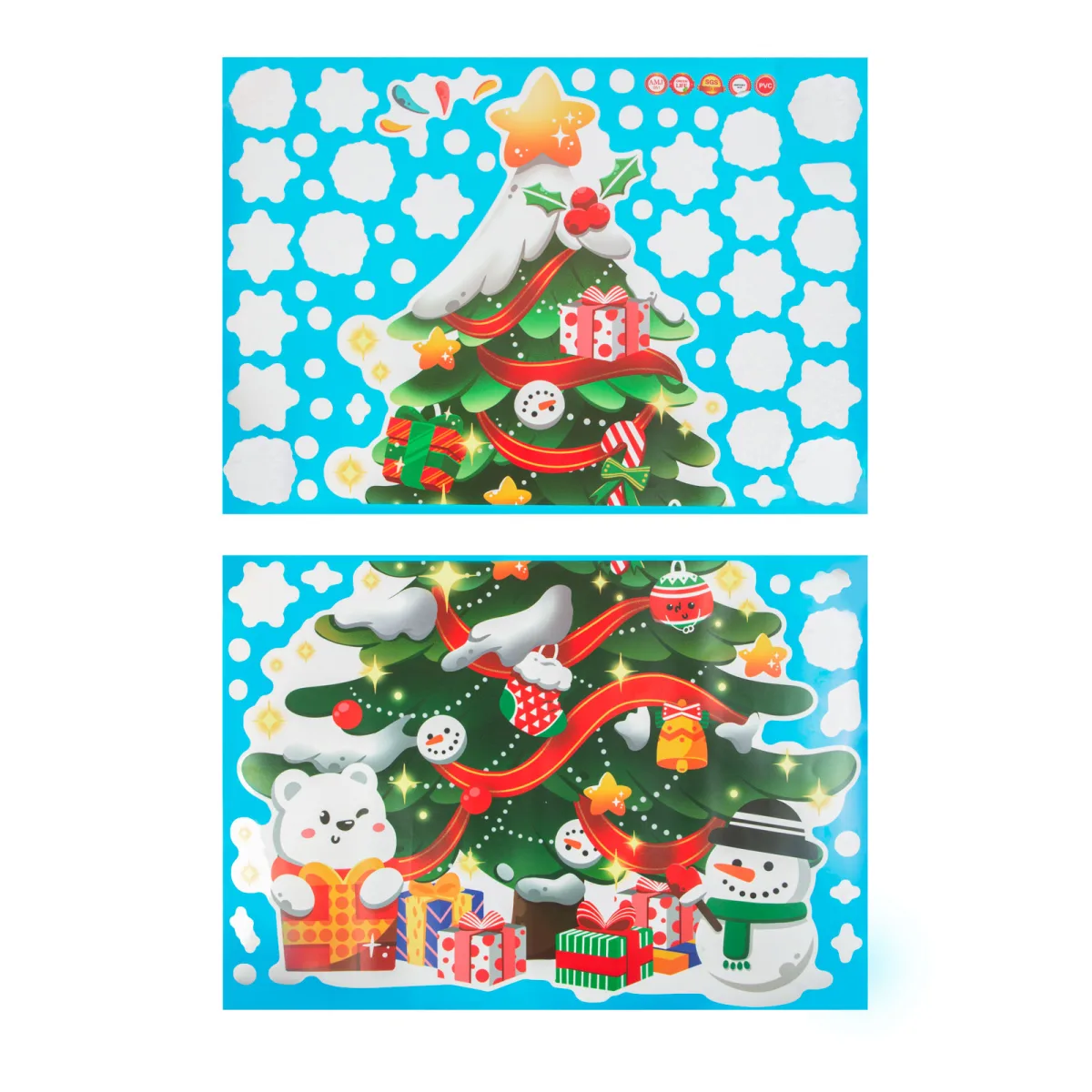 Sticker Craciun brad 62 x 70 cm, autocolant perete usa geam, decor festiv PVC - imagine 2
