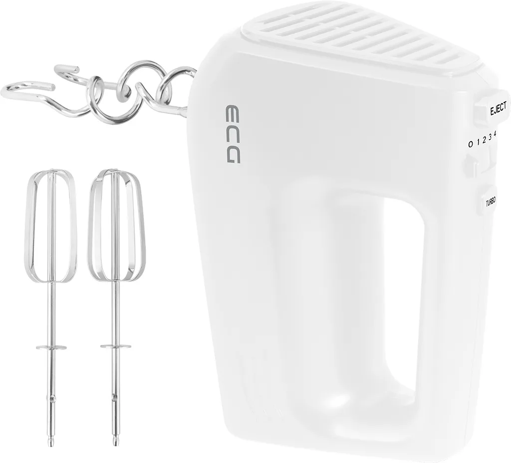 Mixer de mana ECG RS 440 White Lite, 400 W, 5 viteze, functie TURBO, 2 teluri si 2 carlige, alb - imagine 11