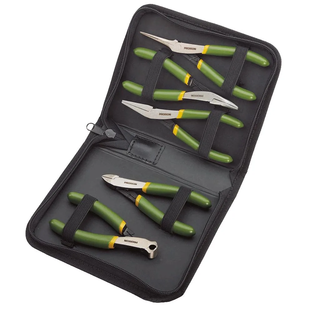 Proxxon 28150, Set de 5 clesti pentru mecanica de precizie, in husa cu fermoar - imagine 2