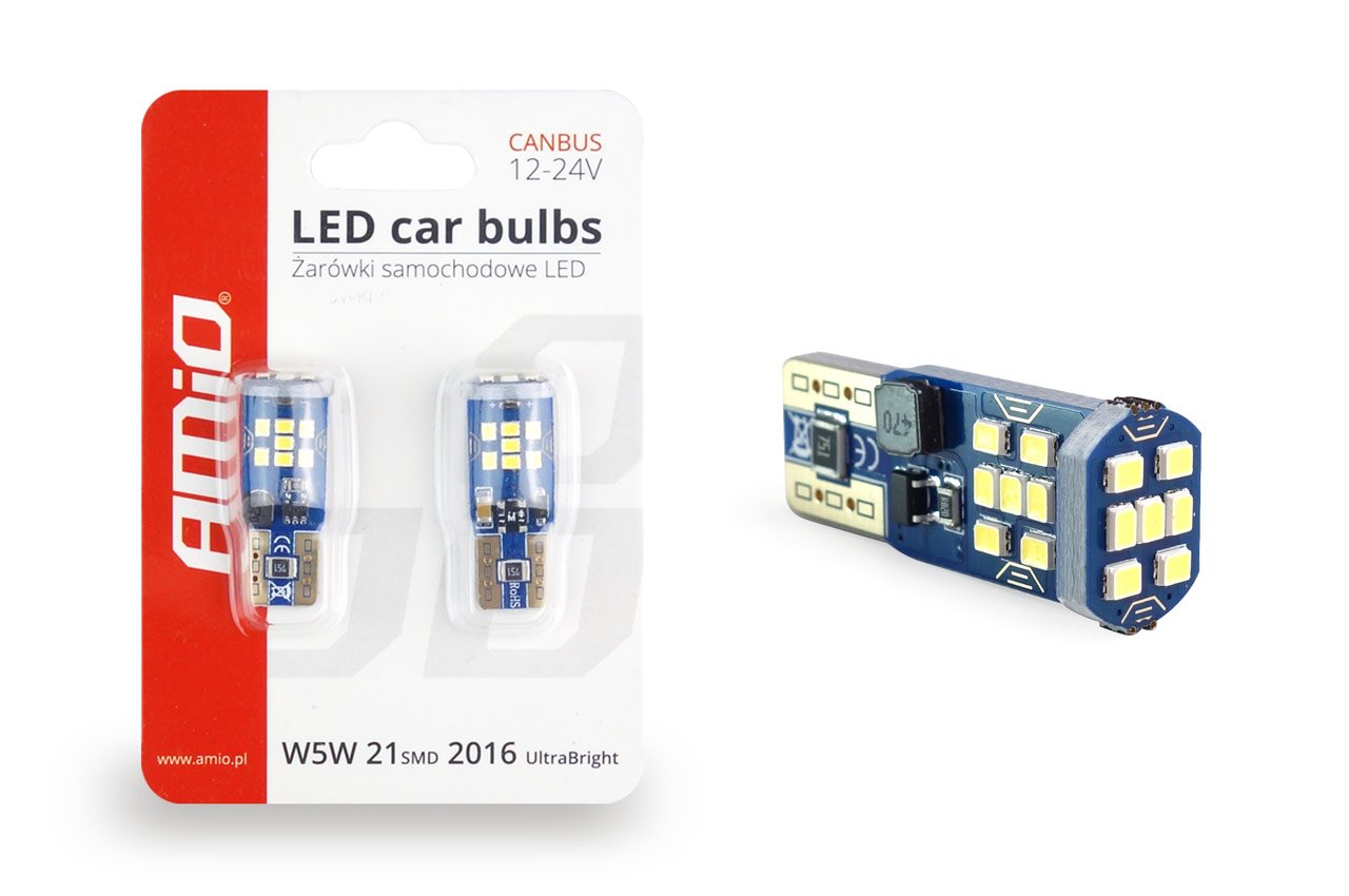 set becuri auto cu led canbus ultrabright compatibil t10 w5w 21 smd alb 12v/24v, destinat competitiilor auto sau off-road 4 Set becuri auto cu LED CANBUS UltraBright compatibil T10 W5W 21 SMD Alb 12V/24V, destinat competitiilor auto sau off-road - imagine 4