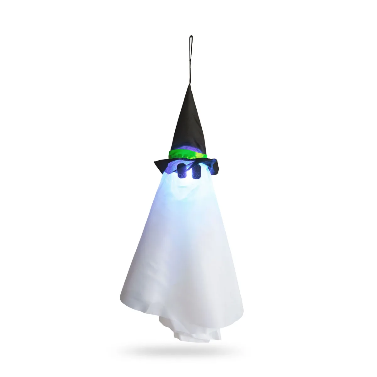 Decor Halloween iluminat, fantoma agatat, LED RGB, 70x50 cm - imagine 3