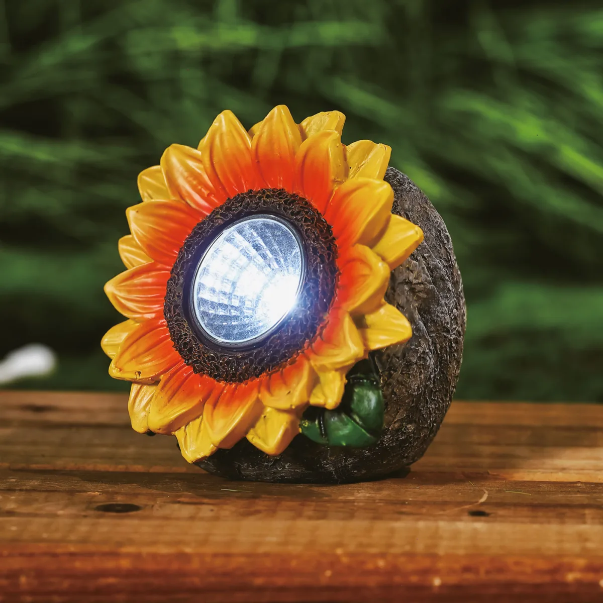 Lampa solara floarea soarelui LED alb, decor gradina exterior, iluminat solar compact