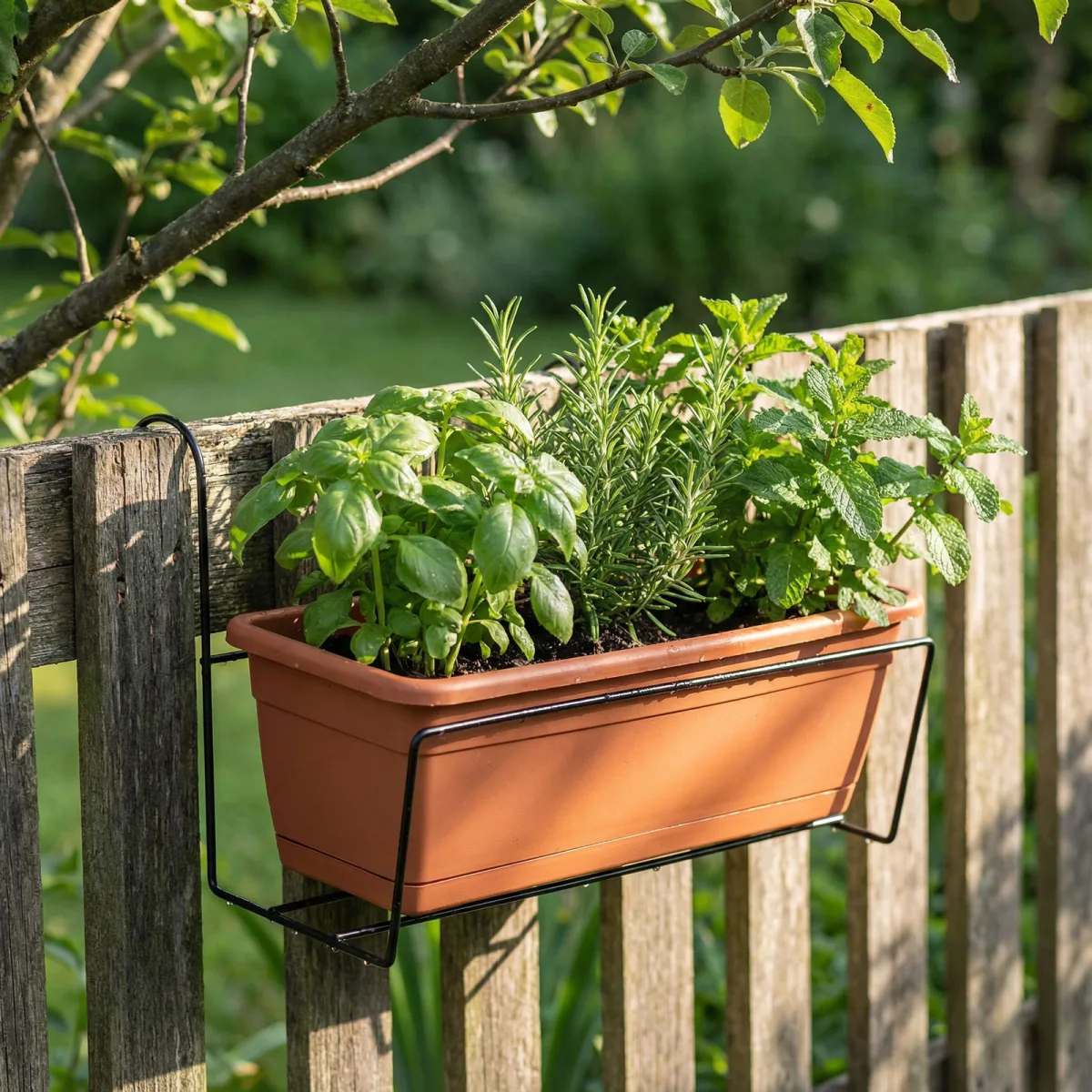 Suport jardiniere balcon metalic negru 40 x 22 cm, suport ghivece pentru balustrada, suport flori exterior terasa