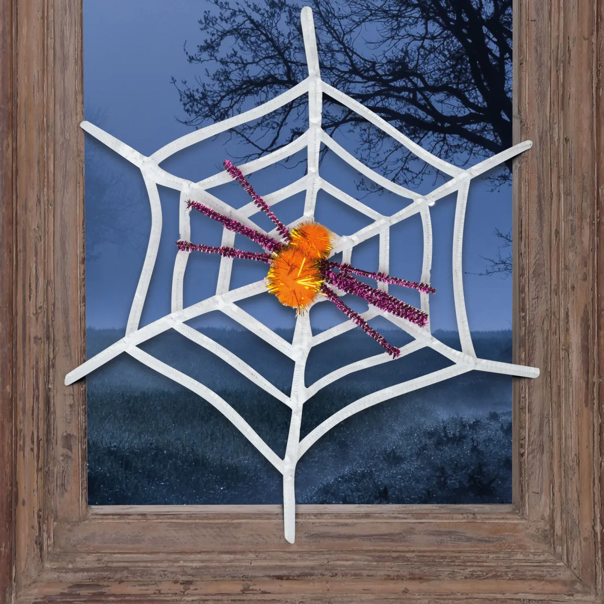 Decor Halloween panza de paianjen cu paianjen, 23x20 cm, alb