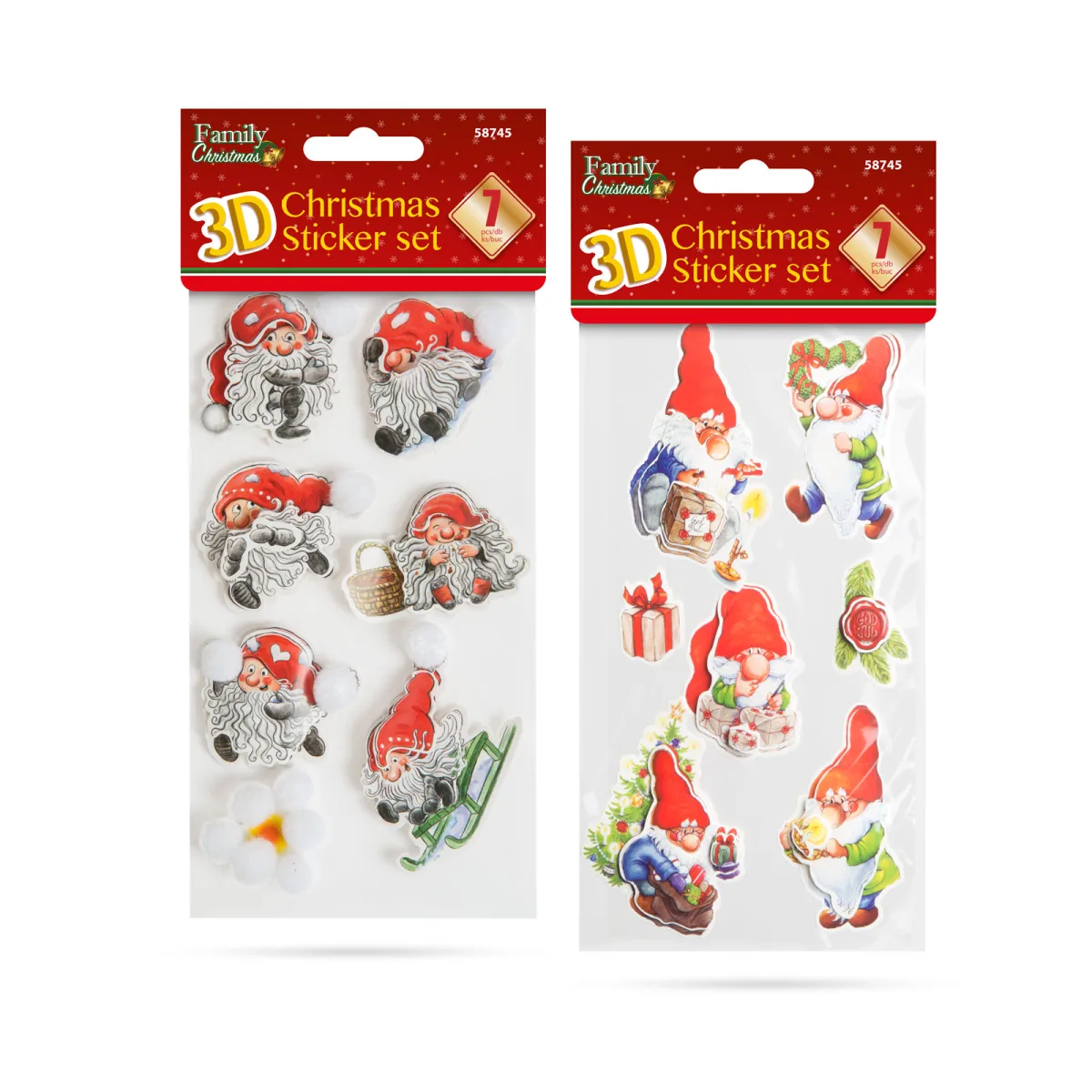 Set stickere Craciun 3D, Elfi, autoadezive decorative