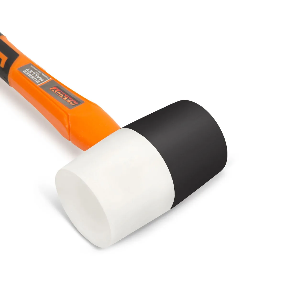 Ciocan Cauciuc 340 g cu Maner din Fibra de Sticla Antiderapant, Cap Cauciuc Alb/Negru - imagine 3