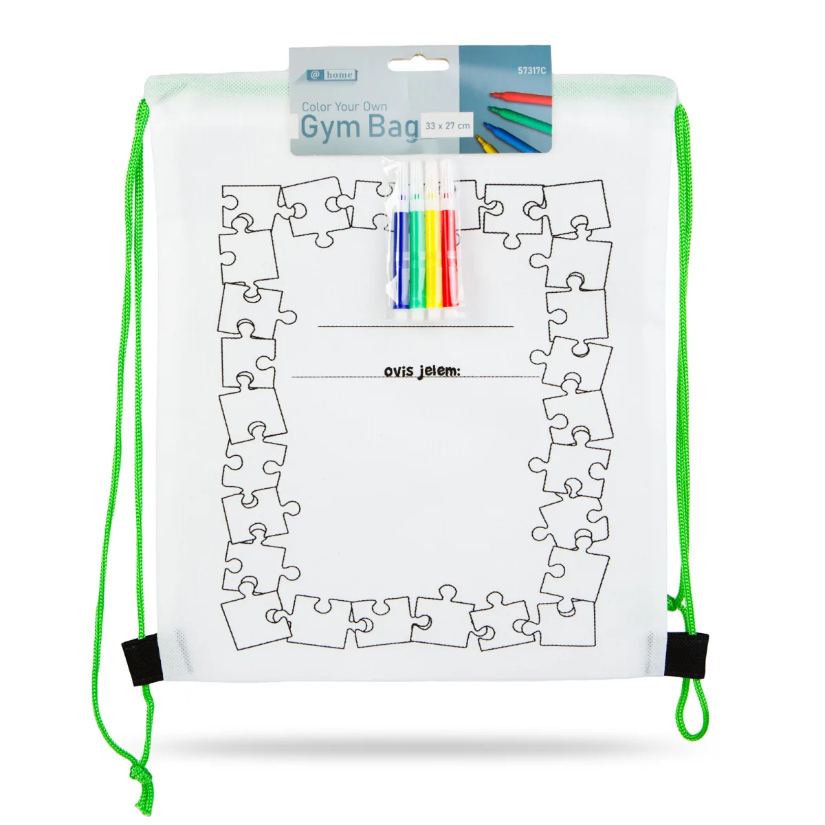 Rucsac sport copii de colorat 33x27 cm, personalizabil, material PET, multicolor - imagine 2