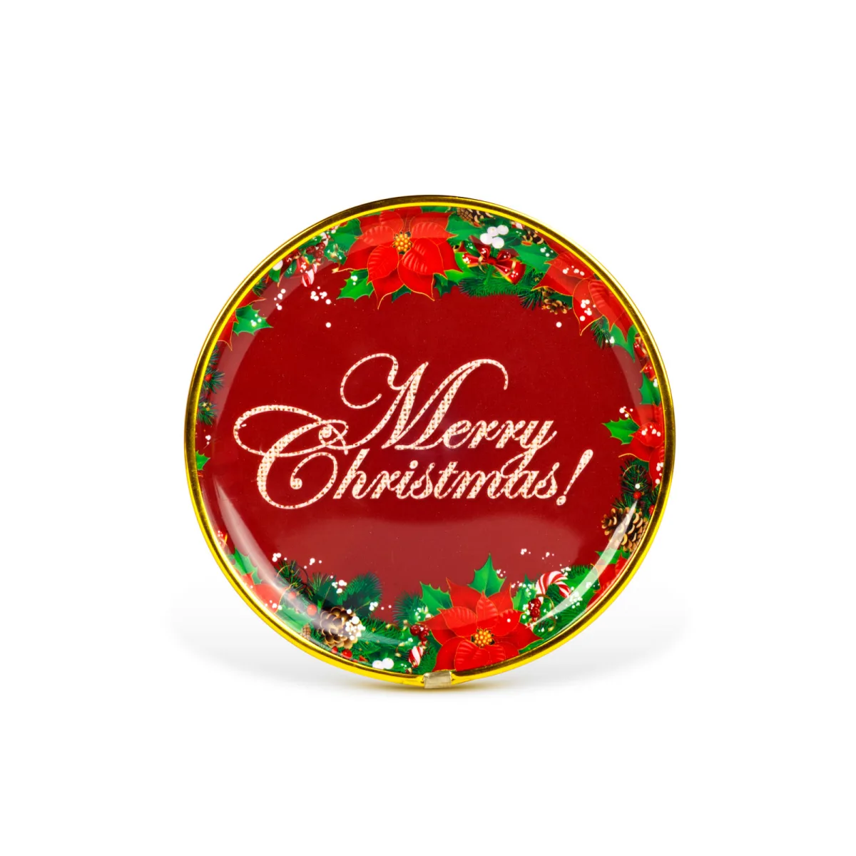 Farfurie de Craciun, plastic, „Merry Christmas”, 22 cm - imagine 2