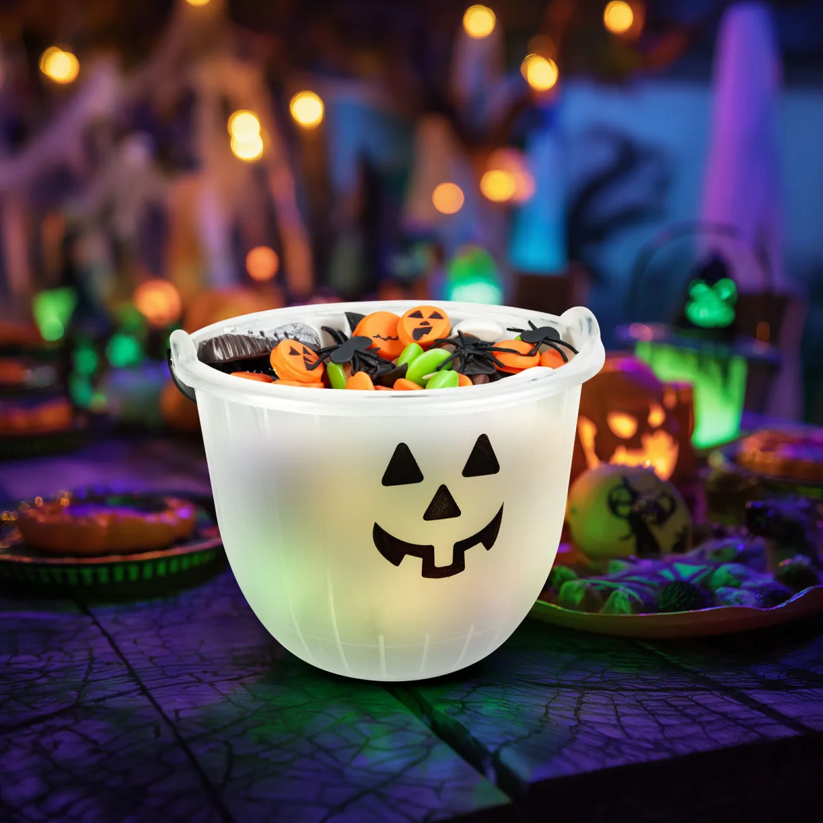 Decor Halloween, fosforescent, 2 modele, 20 x 16 cm, colectare dulciuri