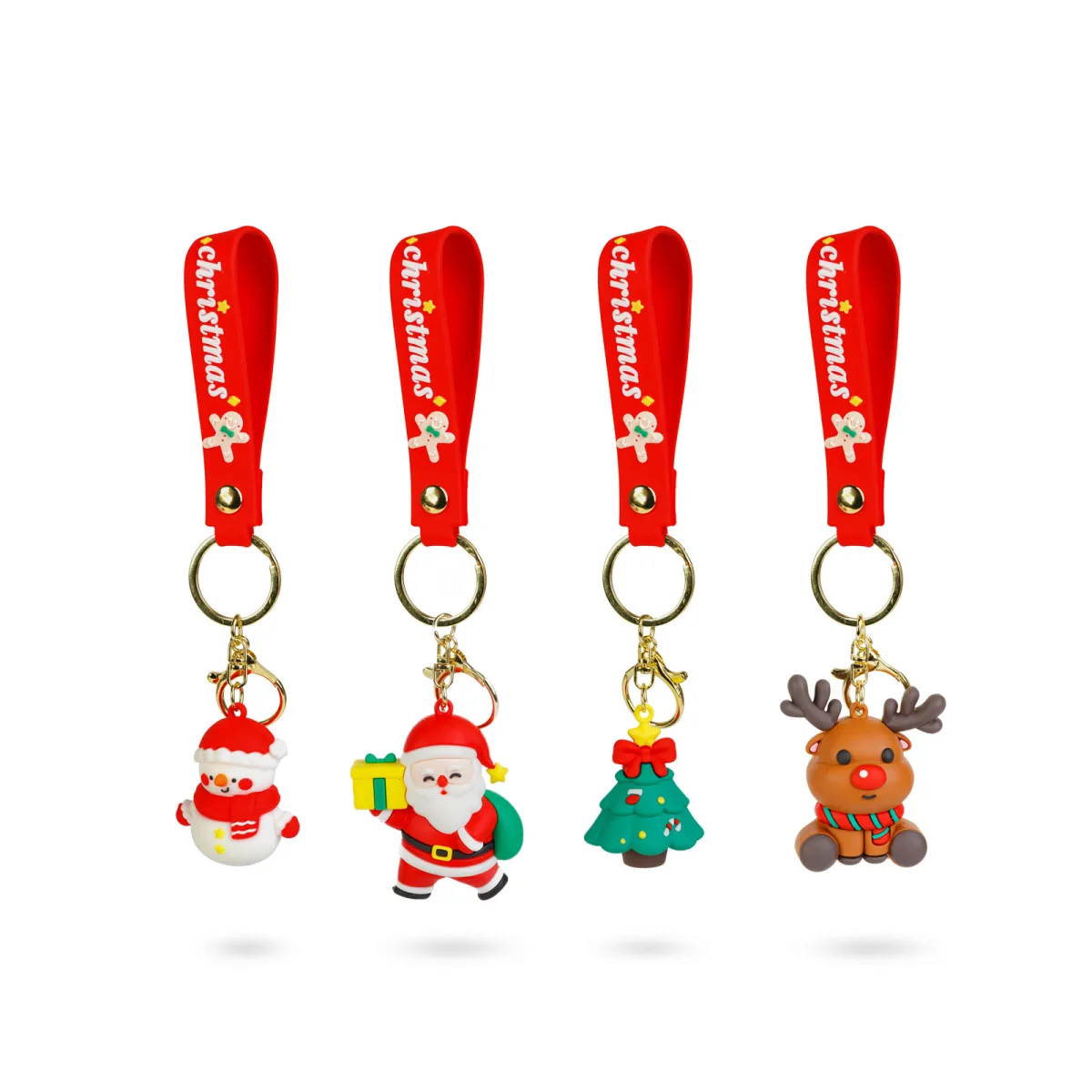 Breloc de Craciun din TPR, Mos Craciun ren om de zapada sau brad, 5,7 cm, 4 modele - imagine 2