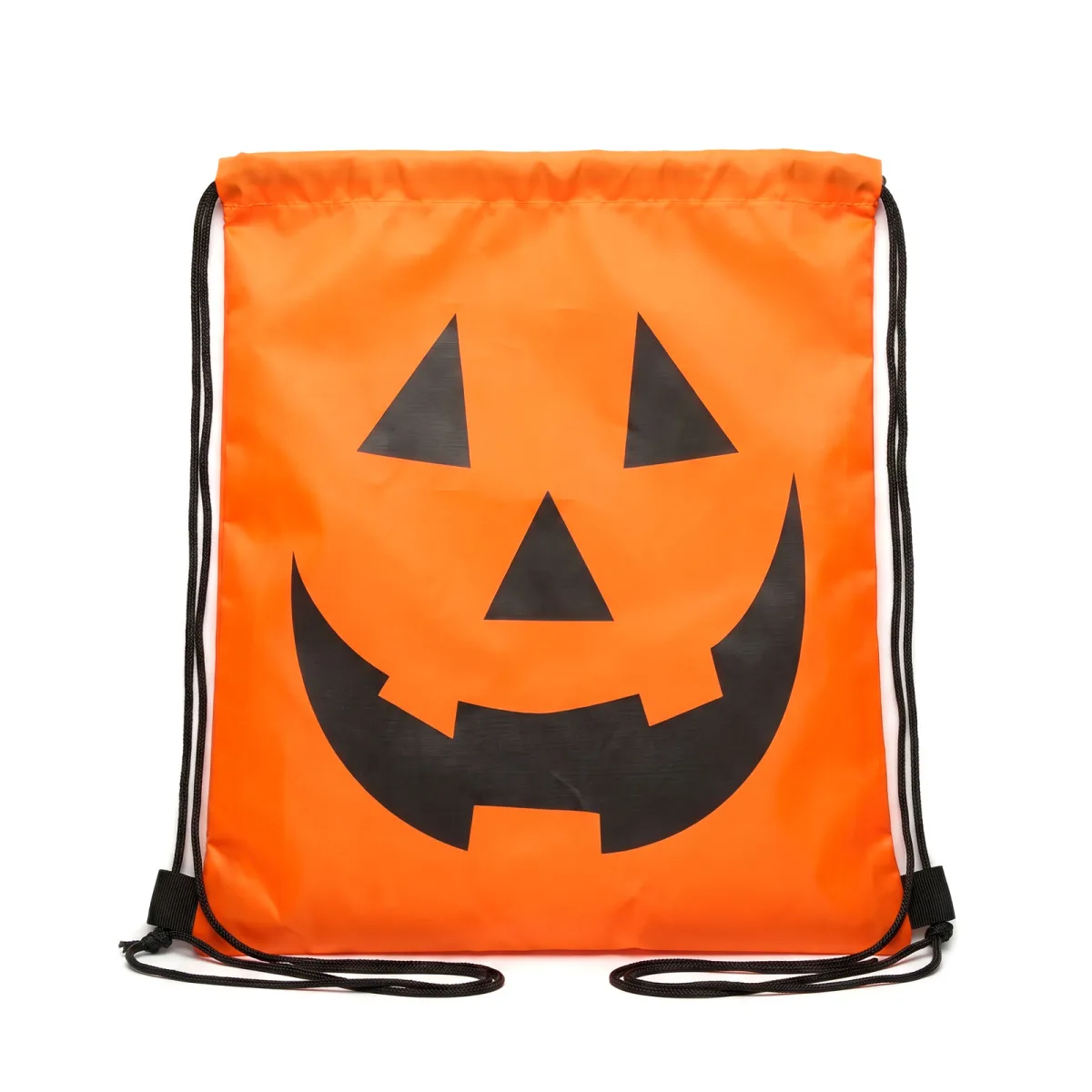 Rucsac Halloween cu snur, model dovleac, poliester, 39.5 x 34 cm, portocaliu - imagine 3