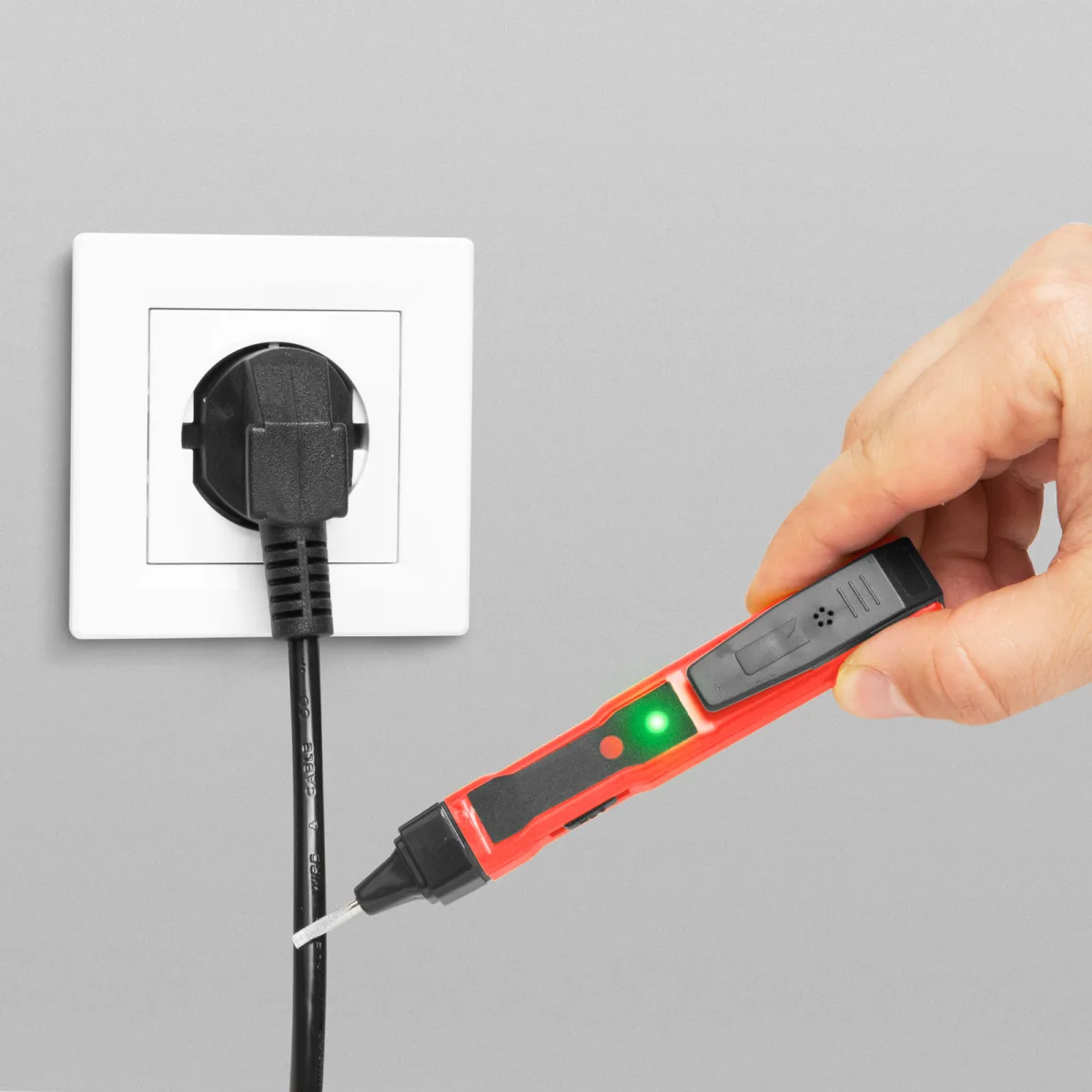 Creion faza contactless si cu contact, tester tensiune 70-1000V AC, LED si sunet, baterie - imagine 3
