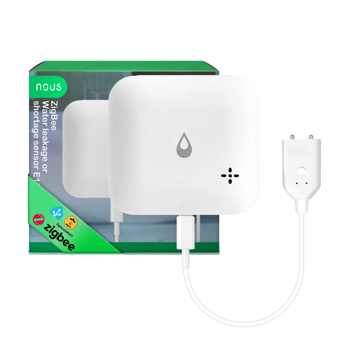 Senzor smart NOUS E13, Zigbee 3.0, detectie scurgeri si lipsa apa, alarma locala, notificari mobile, IP66, alimentare baterii
