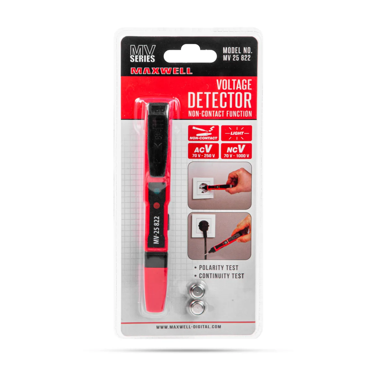 Creion faza contactless si cu contact, tester tensiune 70-1000V AC, LED si sunet, baterie - imagine 5