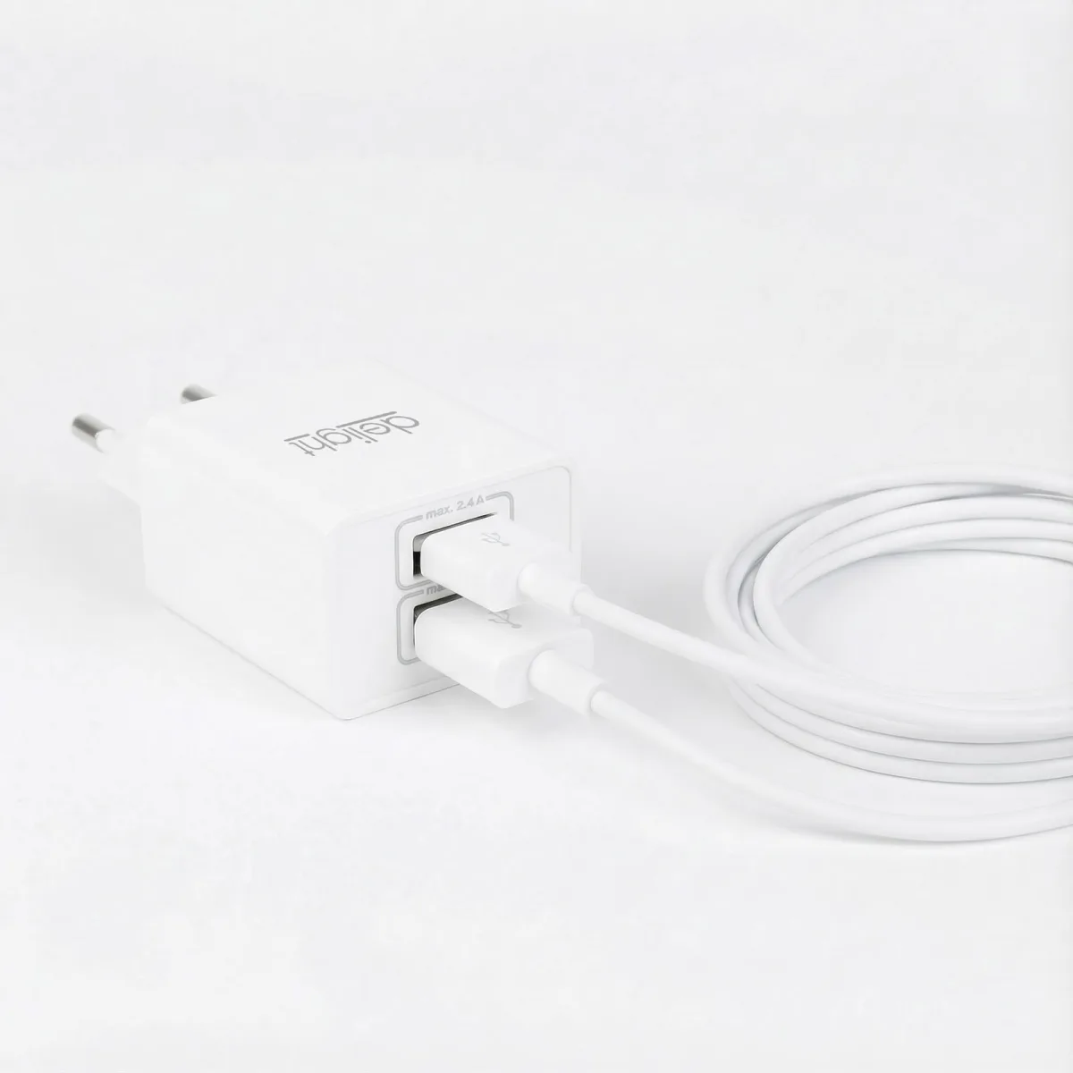 Incarcator USB priza 5V 2.4A adaptor retea rapid compact universal alb - imagine 3