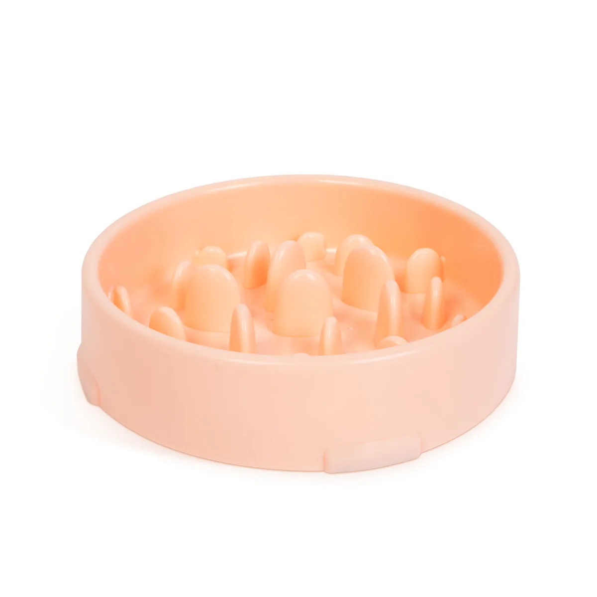 Bol slow feeder pentru caini si pisici, anti mancat rapid, reduce balonarea, plastic, roz, 20 cm