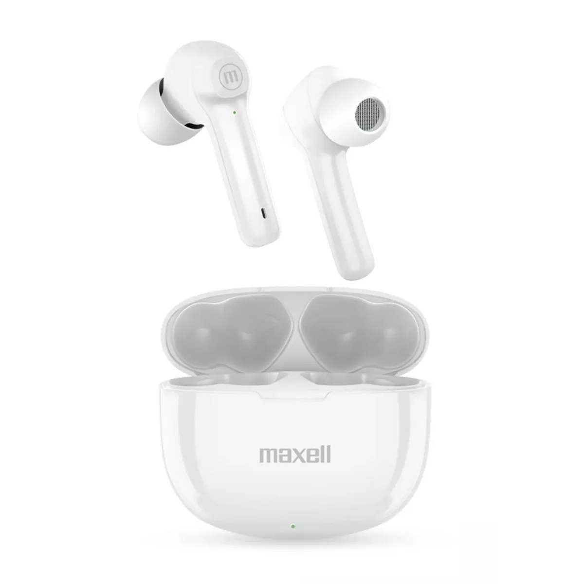 Casti wireless Maxell BT Dynamic TWS, Bluetooth 5.0, ultra bass, USB-C, control touch, alb
