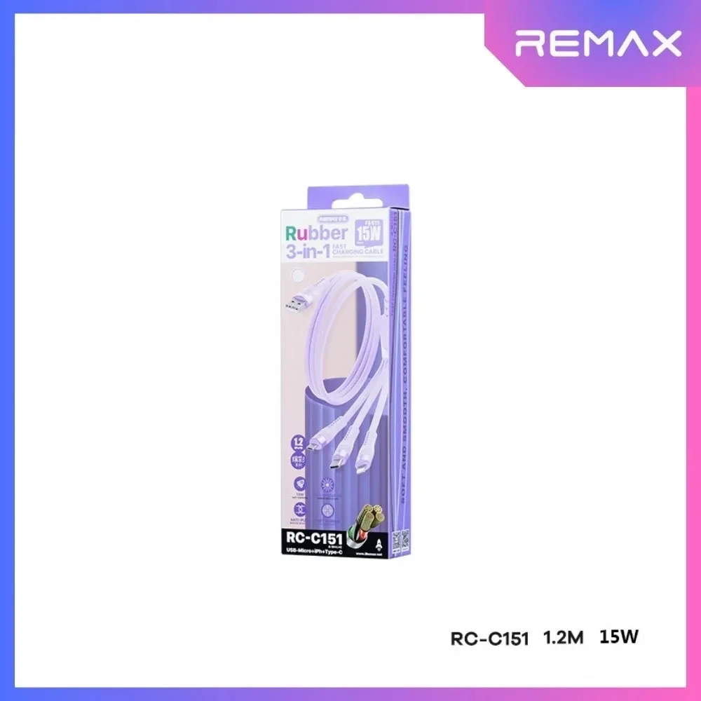 Cablu cu incarcare rapida 3 în 1 REMAX RC-C151, 1.2 metri, 15W - imagine 2