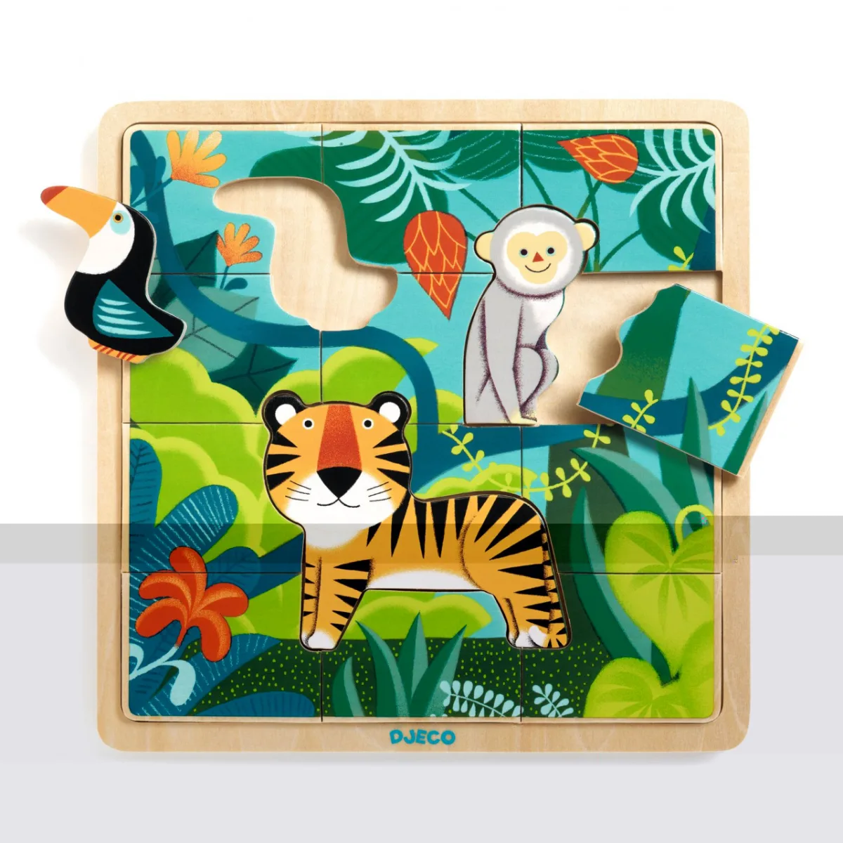 Puzzle din lemn Jungla, Djeco - imagine 2