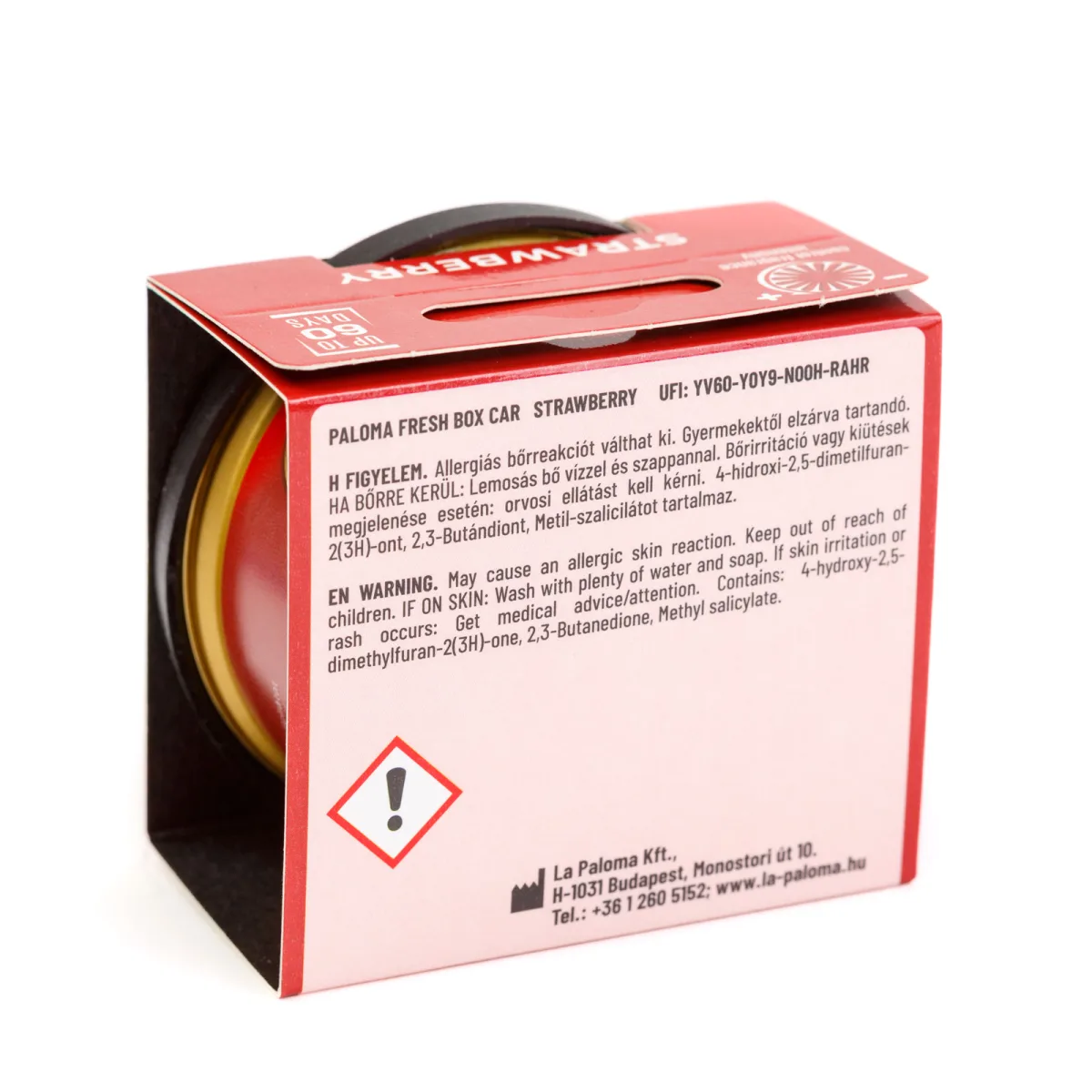 Odorizant Auto Paloma Fresh Box Strawberry, 25 g, pentru Suport Pahar - imagine 2