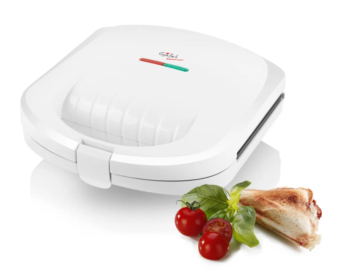 Sandwich maker GALLET SAUMUR CRO625, 800 W, 4 sandwich-uri triunghiulare, alb - imagine 2