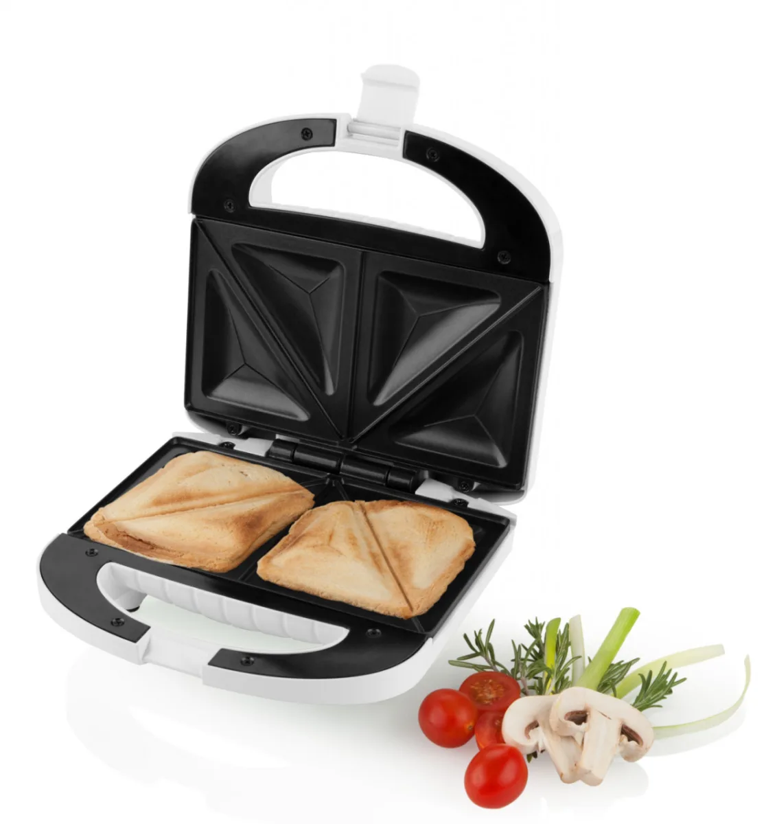 Sandwich maker GALLET SAUMUR CRO625, 800 W, 4 sandwich-uri triunghiulare, alb - imagine 3