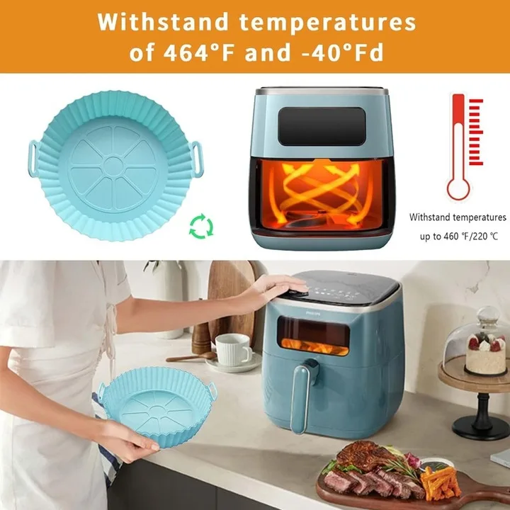 Set 4 Tavi Silicon Air Fryer Macvi, Reutilizabile, Multicolor, 20x17x5cm - imagine 3