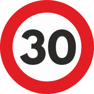 Autocolant Sticker „Limita Viteza” Reflectorizant – 30km/h