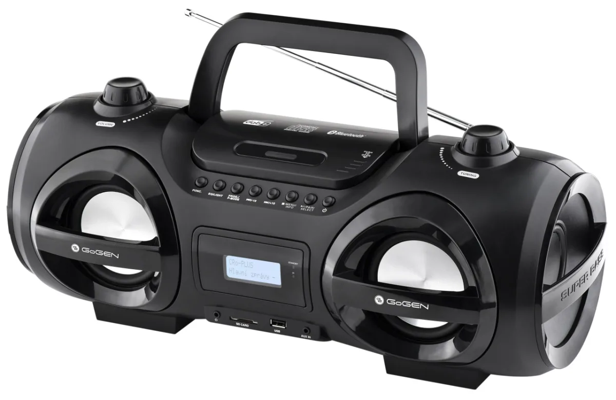 Radio FM cu CD și Bluetooth GoGEN CDM 425 BTDAB, 25 W, MP3, USB, card SD, telecomanda, negru/argintiu