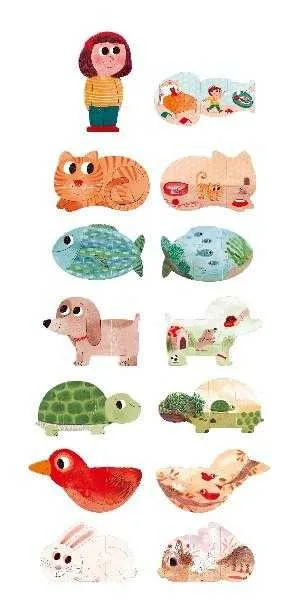 Puzzle reversibil Animale de companie, Londji - imagine 2
