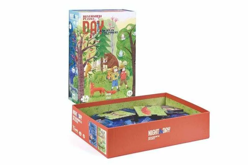 Puzzle reversibil Zi si noapte in padure, Londj - imagine 4