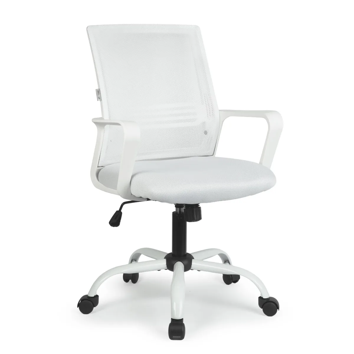Scaun de birou rotativ, cu cotiere fixe, alb, 70 x 51 / 52 x 50 cm