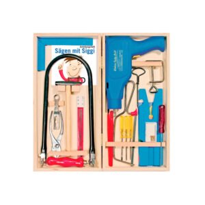 Pebaro 455, Set traforaj in cutie de lemn + masina de gaurit + unelte