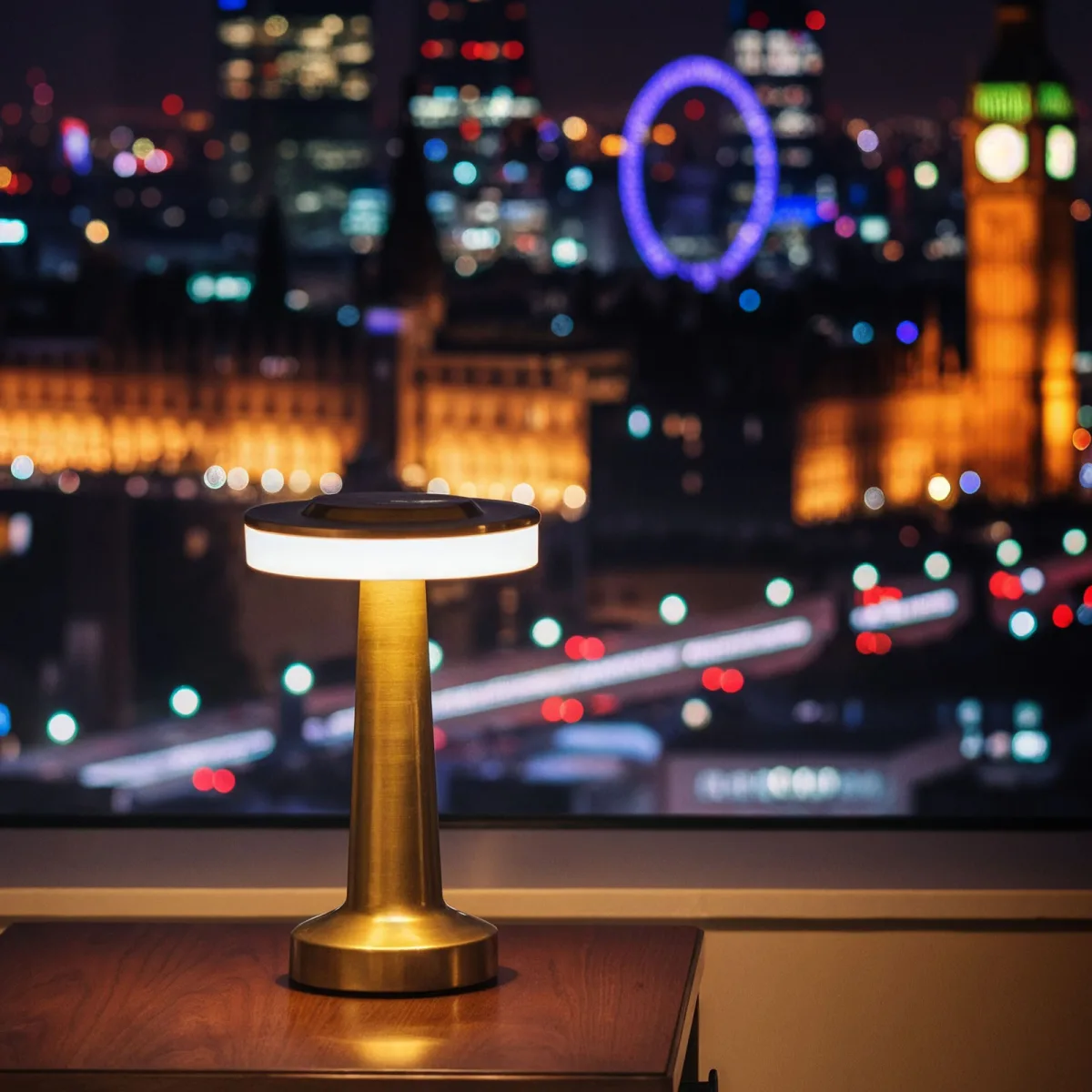 Lampa de masa - auriu - caldura reglabila, luminozitate - baterie USB