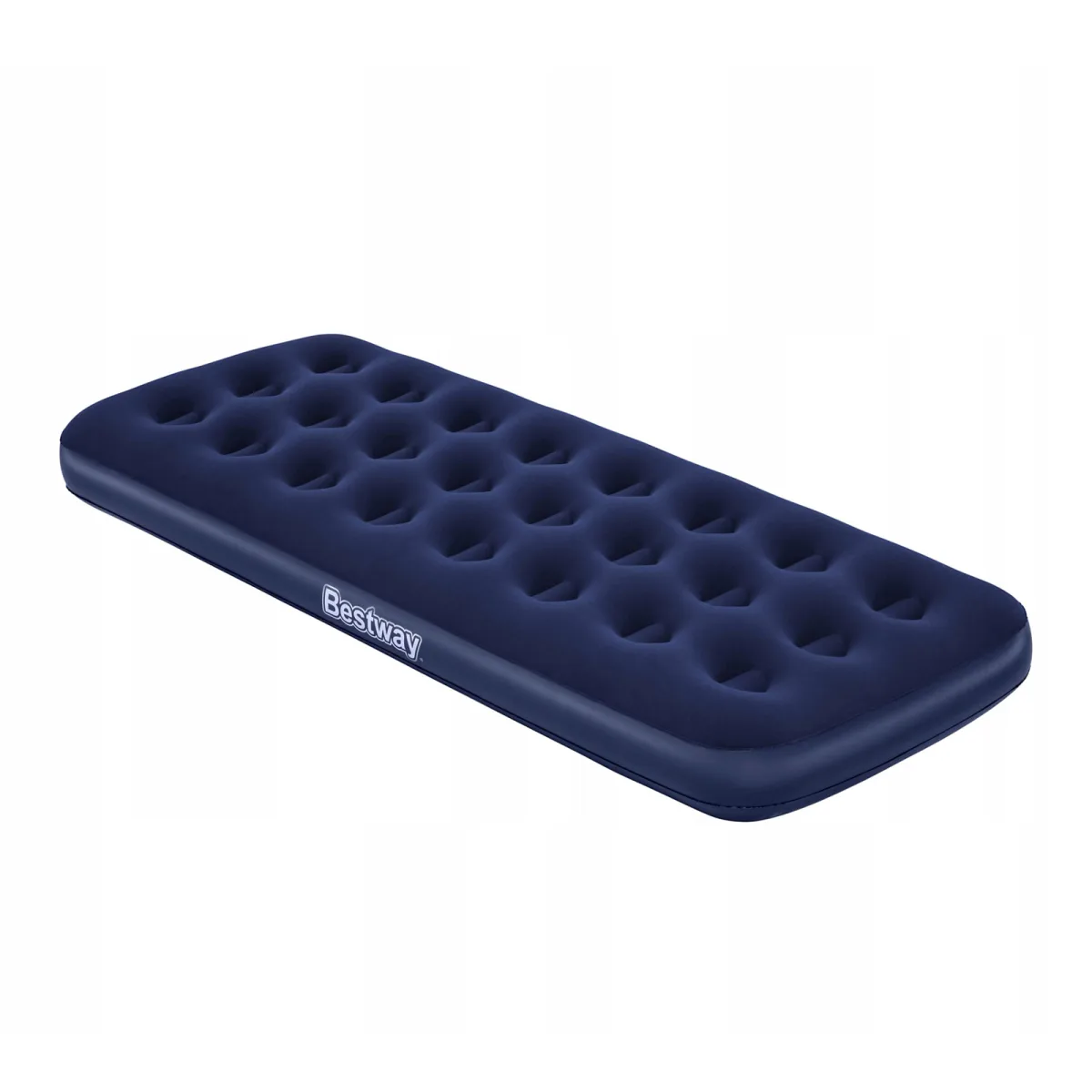Saltea gonflabila single, velur, albastru, 185x76x22 cm, pentru utilizare interioara si exterioara - imagine 2