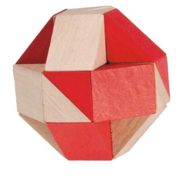 Joc logic IQ 3D Puzzle Sarpe natur-rosu, Fridolin - imagine 3